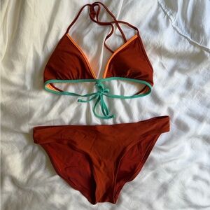 Aerie Rust and Teal Bikini Set